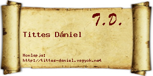 Tittes Dániel névjegykártya